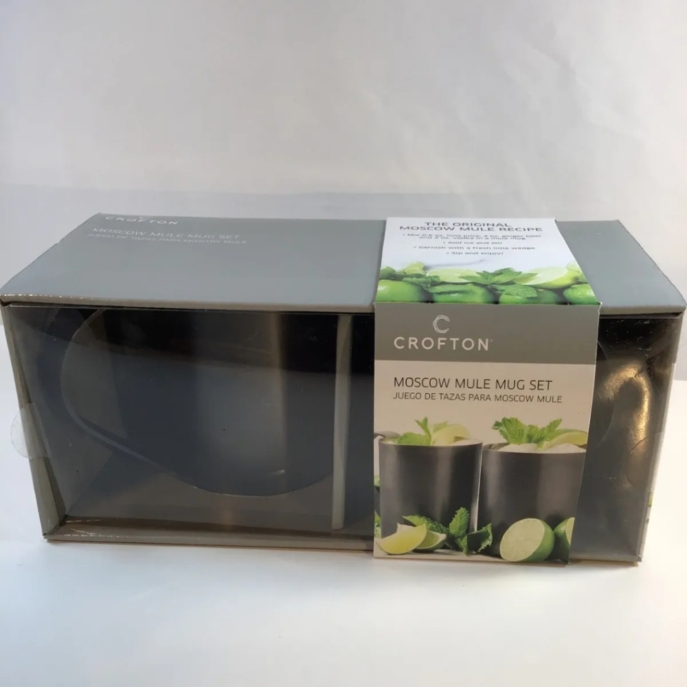 Crofton Chef's Collection MOSCOW MULE  Mugs, Set of 2, NEW IN BOX